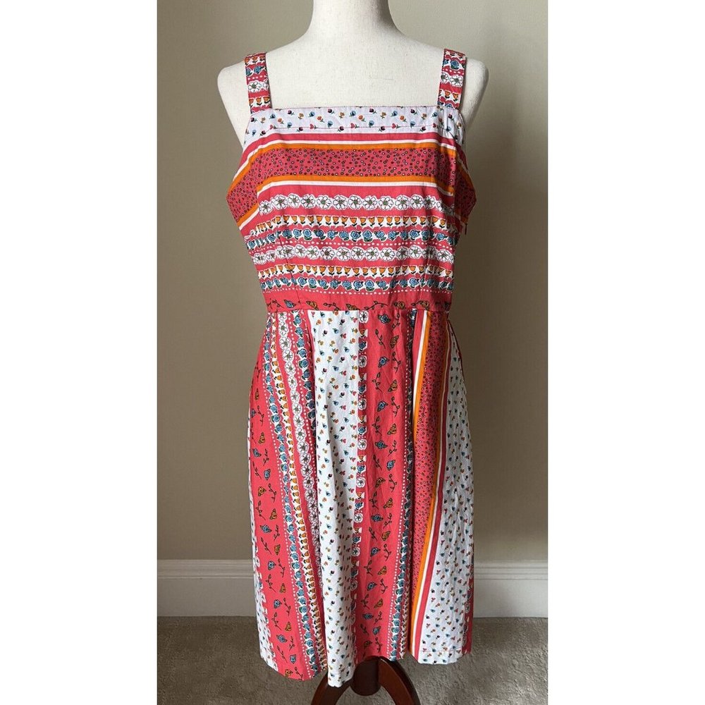 NWT Sugarhill Anneka Patchwork Posy Sundress Size 10 Red Peasant Calico Pockets